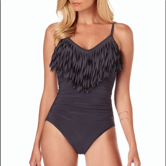 NWOT Magicsuit Solid Blair Fringe One Piece - Picture 4 of 16